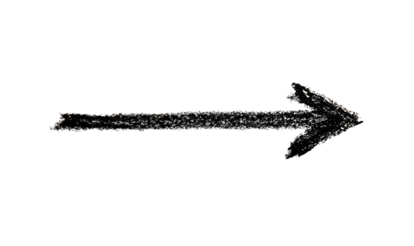 A simple, hand-drawn arrow points right against a black background
