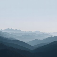 Fototapeta premium Layered Mountain Silence