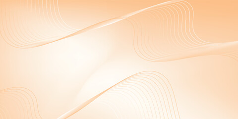 Minimal Abstract Orange Gradient Background with White Wave Lines. Modern Wavy Line Background
