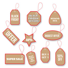 Black Friday Sale Tags 2025 &ndash; 50% Off Deals, Offers & Super Savings Labels
