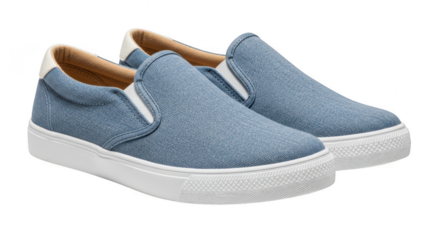 Stylish blue textured slip-on sneakers for casual wear and everyday comfort illustration