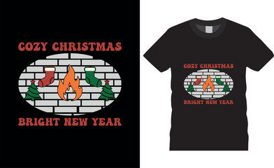 Cozy christmas Merry Christmas Typography vector illustration t shirt design