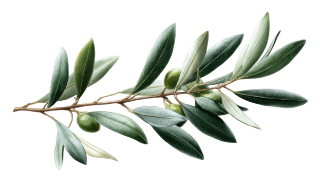 Detailed illustration of an olive branch (2)