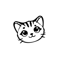 Cute cartoon cat faces  illustration