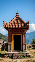 Vertical Christian Wall Art Installation at Scenic Mountain Location Capturing Peaceful Outdoor Essence