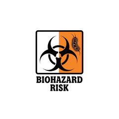 Biohazard Risk Symbol and Bacteria Icon