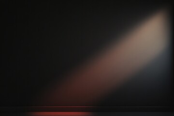 Fototapeta premium Soft spotlight illuminates dark stage, creating an atmosphere of