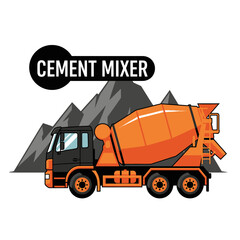 Industrial Cement Mixer Truck Illustration