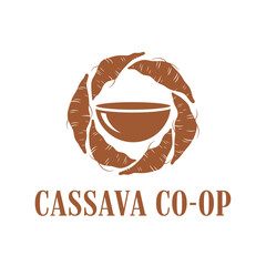 Cassava Co-Op Root Vegetable Food Logo