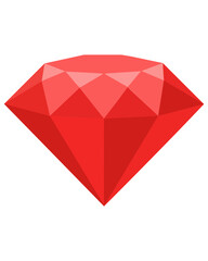 A vibrant red gemstone, intricately faceted to capture and reflect light, symbolizing luxury, passion, and precious value