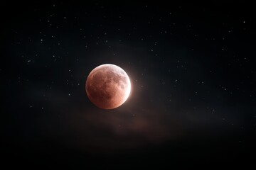 lunar eclipse in the sky with stars