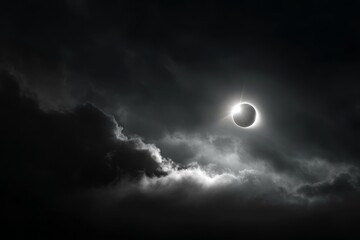 Fototapeta premium solar eclipse in the dark sky