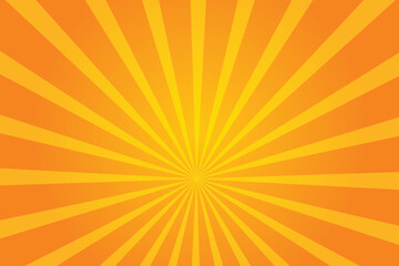 Bright orange and yellow sunburst background with radial rays