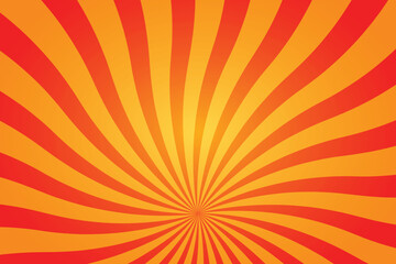 Vibrant orange and red swirling sunburst background with radial lines