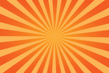 Fototapeta premium Bright orange and yellow sunburst rays pattern background
