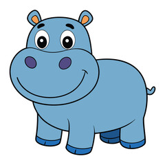 Hippopotamus Color Vector Illustration