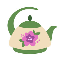 Steel teapot retro colored design