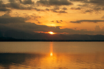 Scenic View of Sunrise Over Lake