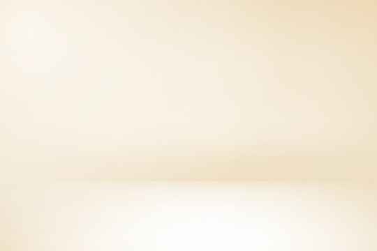 Yellow nacre gradation background. Light neutral wall product room. Minimal ivory pastel table scene. Empty desk stage for beauty cosmetic presentation. Vector pale warm gradient illustration.