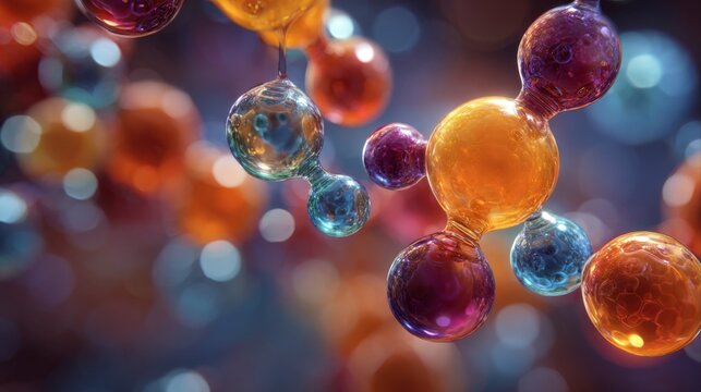 abstract colorful translucent molecular liquid structures - Powered by Adobe