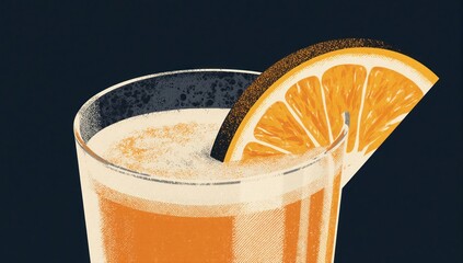 Refreshing Orange Juice Cocktail with Orange Slice Garnish.