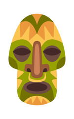 Cartoon african mask aboriginal totem