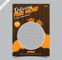 Delicious Food Menu Promotion Flyer Design Template