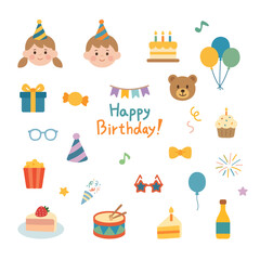 파스텔톤의 생일파티 일러스트 모음