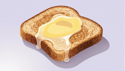 Toast with Melting Butter - A Delicious Breakfast Illustration.