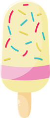 Colorful Ice Pop with Sprinkles Illustration. Sweet Summer Refreshment on a Stick.