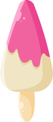 Stylized Pink and Cream Popsicle Vector - Refreshing Frozen Dessert Icon