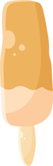 Creamy Orange Popsicle Illustration, Frozen Dessert Bar on Stick, Summer Treat Vector