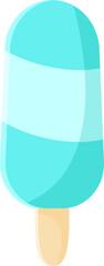 Blue Popsicle Vector Graphic on Stick - Refreshing Frozen Dessert Illustration
