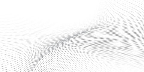 Abstract white futuristic background. Big data visualization. Digital dynamic wave of particles simple abstract design art