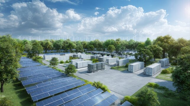 wind solar battery energy storage farm