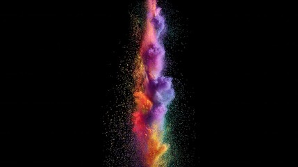 dynamic vibrant powder burst against black