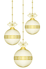 golden christmas balls vector eps