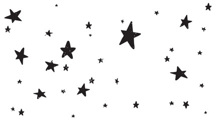 Textured Hand Drawn Star Pattern In Vector Set
