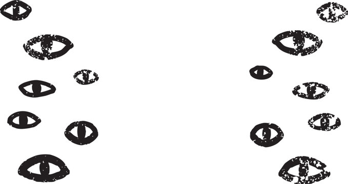 Textured Hand Drawn Spooky Eyes In Vector Set