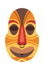 Cute cartoon ancient african mask