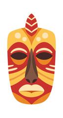 Colorful african mask wood carvings