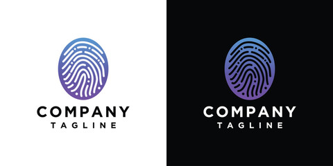fingerprint logo design template. fingerprint technology logo design	
