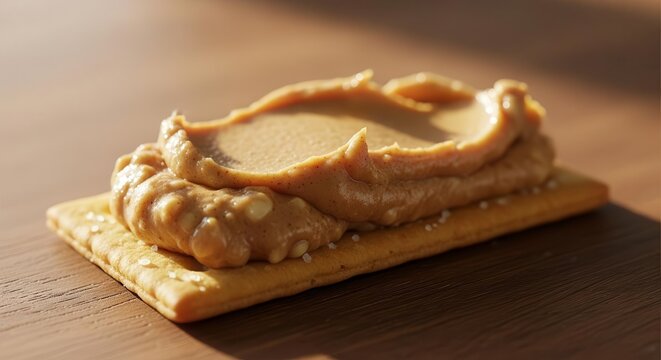 Peanut Butter Delight on a Crispy Cracker: A Culinary Creation for Snack Time