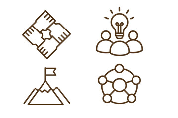 Business concepts collaboration innovation achievement and connection structure