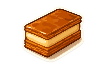 Delicious layered pastry dessert with flaky golden crust and creamy custard filling