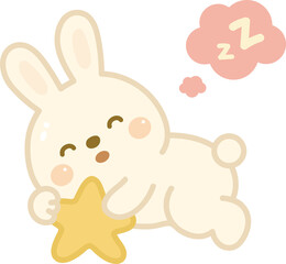 Cute Sleeping Bunny Cartoon
