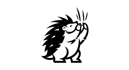 Stylized Hedgehog Blowing a Kiss with Spikes and Expressive Gesture.