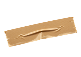 A single piece of crumpled brown adhesive tape with torn edges on a black background providing a versatile design element