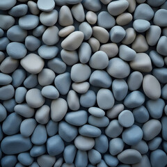 Full Frame Texture of Dense, Light-Colored Smooth Pebbles on a Dark Surface