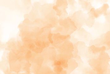 Watercolor painting background in soft shades of orange, featuring a warm textured wash and natural flow. Perfect for artistic designs, invitations, posters, packaging, and creative digital projects.
